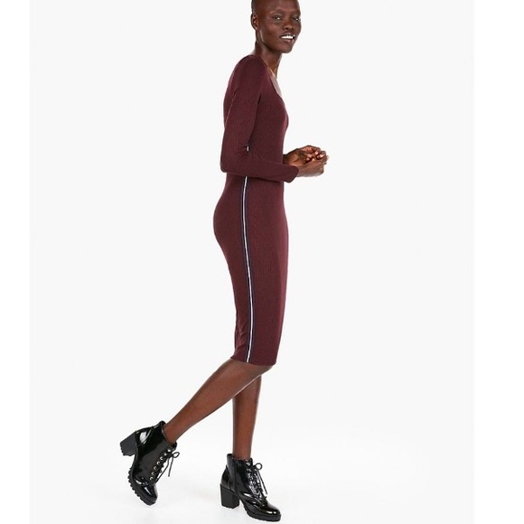 Express Ribbed Square Neck Sheath Dress - Picture 2 of 9